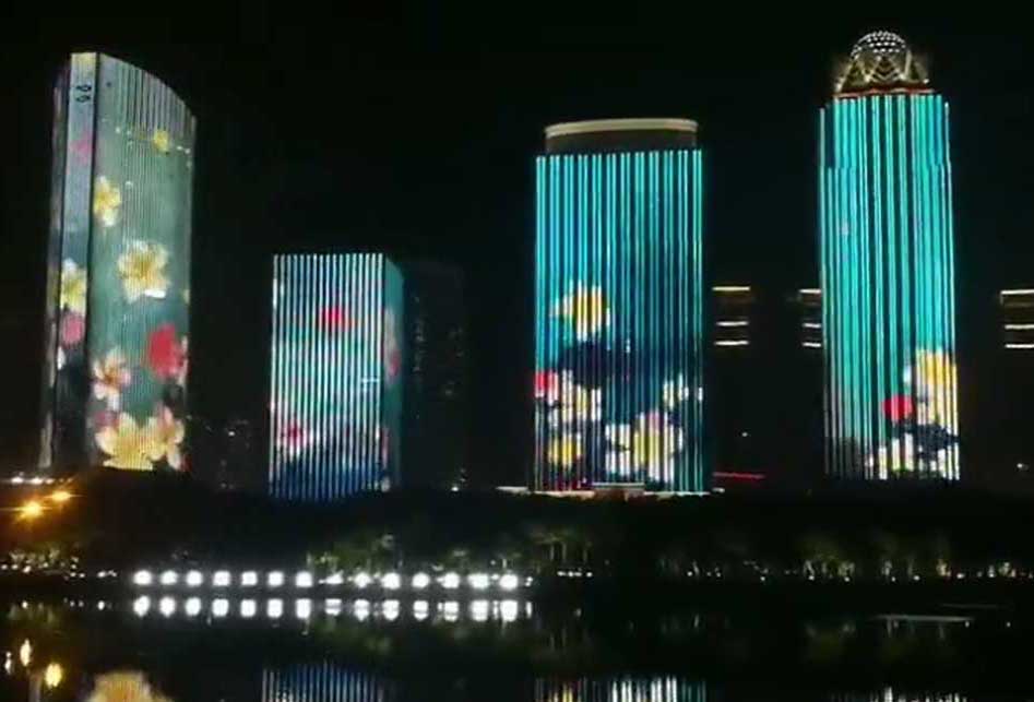 綠色動態(tài)樓體亮化